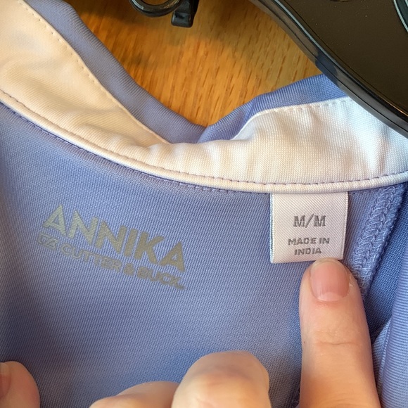 ANNIKA MEDIUM Cutter and Buck blue ruffle hem sleeveless sport top shirt EUC - Picture 6 of 9